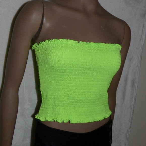 HOT KISS NEON GREEN TUBE TOP..SIZE XL - Picture 4 of 8